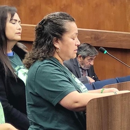 A caregiver speaking before the Santa Barbara County Board of Supervisors
